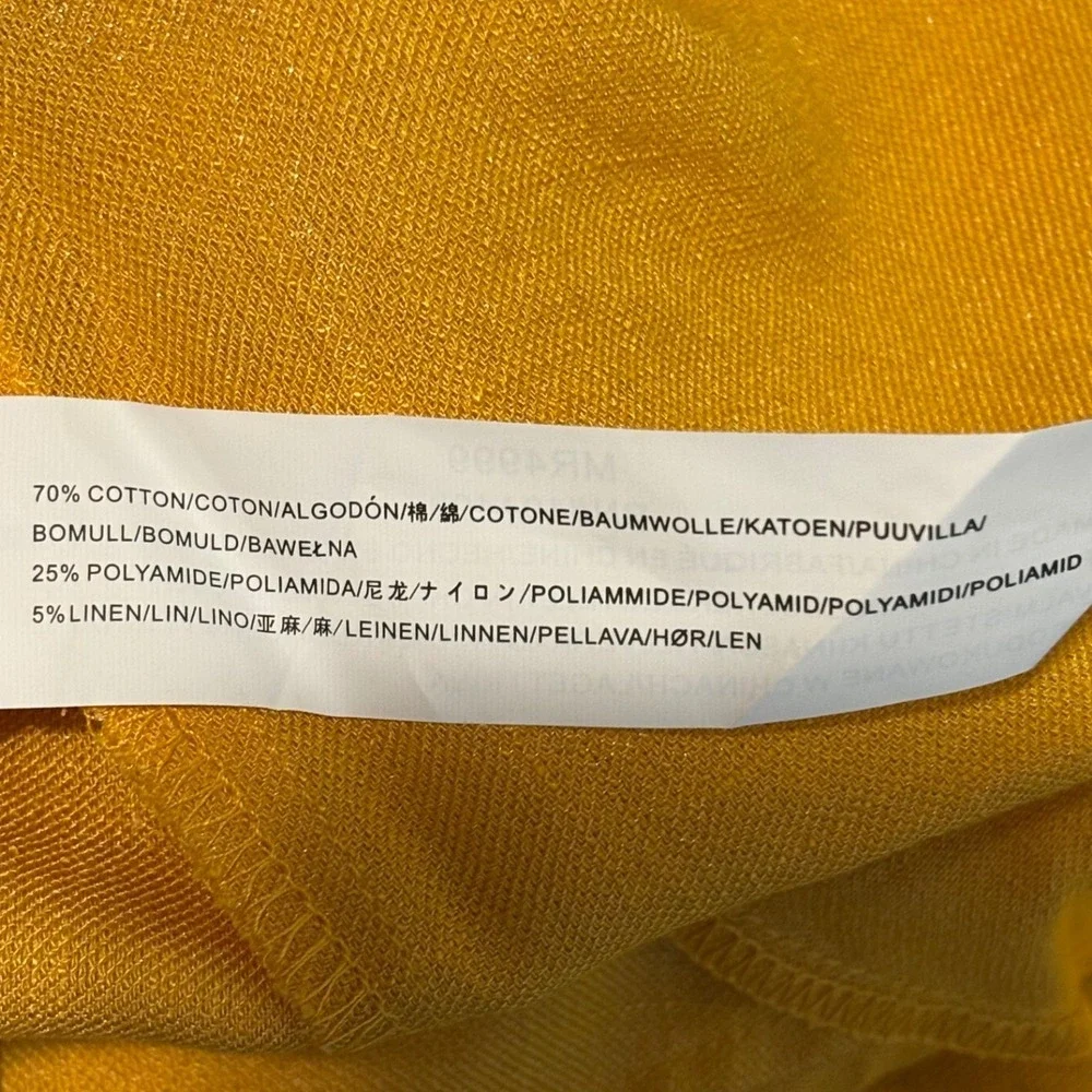 Moon River Wide Leg Pants Women Mustard High Waist Button Front Linen Blend SM - Picture 7 of 8
